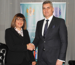 18 March 2019 National Assembly Speaker Maja Gojkovic and Montenegrin Parliament Speaker Ivan Brajovic